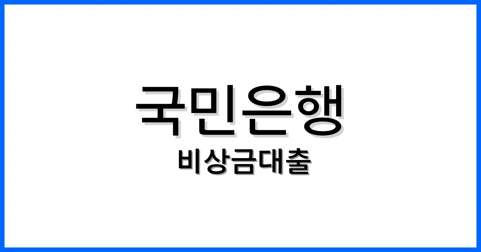 국민은행비상금대출후기